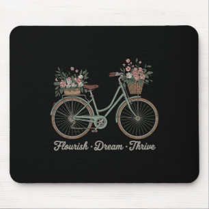 Flourish Dream Thrive Floral Bike Trump Subtle Res Mouse Mat
