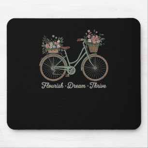Flourish Dream Thrive Floral Bike Trump Subtle Res Mouse Mat
