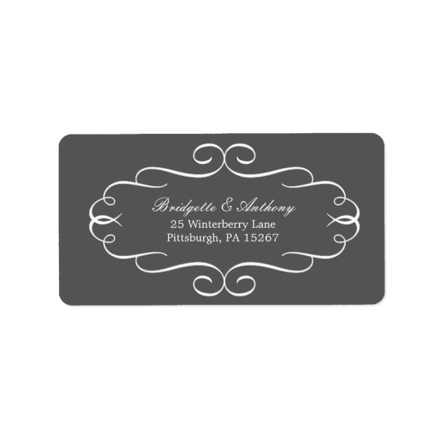 Flourish Frame Address Labels Customisable Colour (Front)