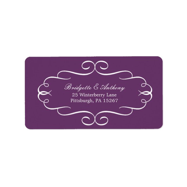 Flourish Frame Address Labels Customisable Colour (Front)