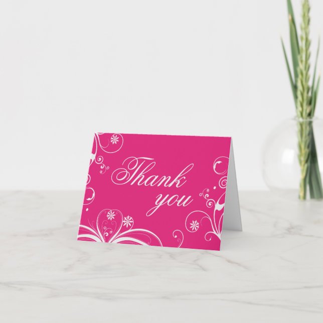 Flourish Fuchsia Thank You Card (Front)