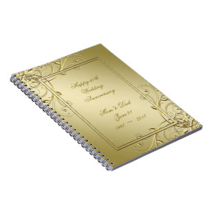 Flourish Gold 50th Golden Wedding Anniversary Notebook