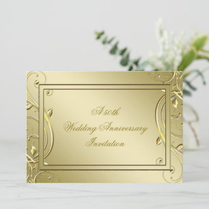 Flourish Gold 50th Wedding Anniversary Invitation