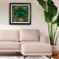 Flourish Green Pink Floral Pretty Inspiring