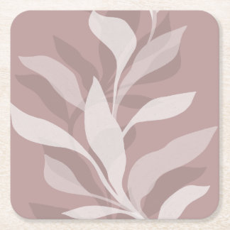 Flourish in Grace XL5 dusky pink Square Paper Coaster