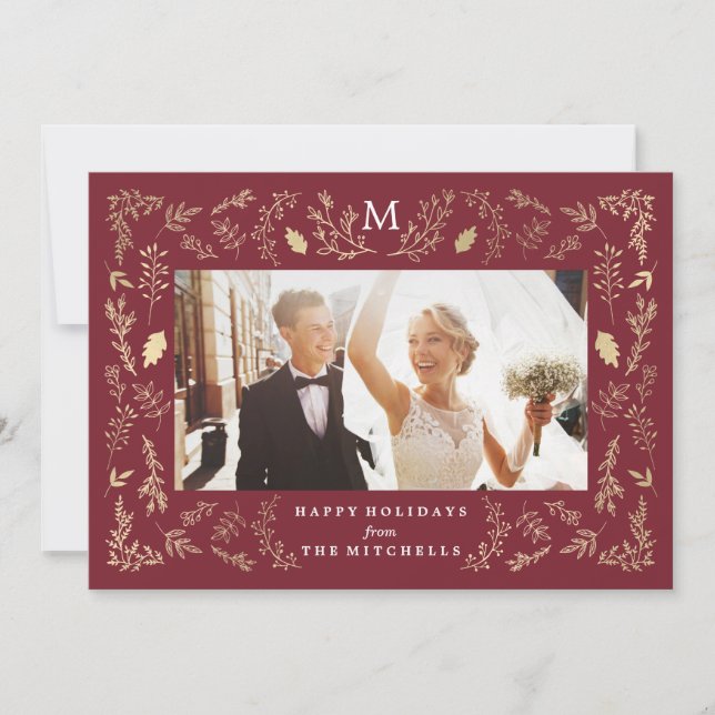 Flourish Monogram | Holiday Photo Card (Front)