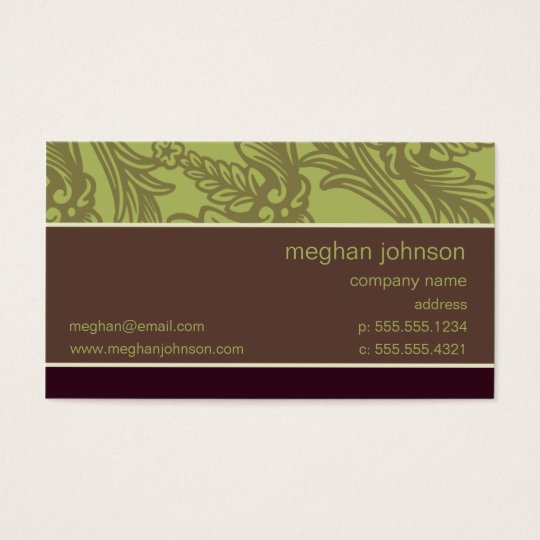 Flourish Olive Chic Business Card Template