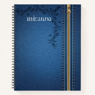 Flourish Painted Jeans Denim Notebook