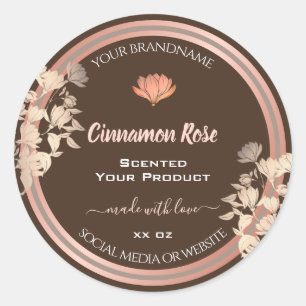 Flourish Product Packaging Labels Rose Gold Brown