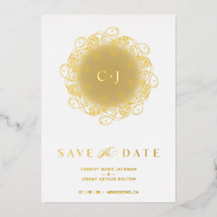 Flourish Real Golden Ornament Initials Wedding