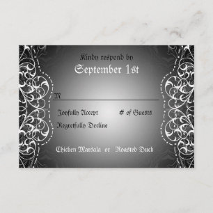 Flourish RSVP Bride & Groom Reception Cards
