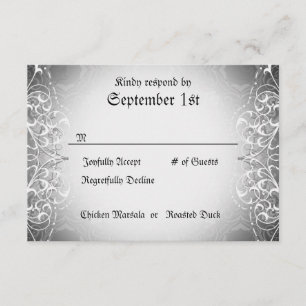 Flourish RSVP Bride & Groom Skeleton Dinner Cards