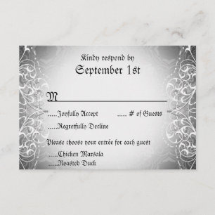 Flourish RSVP Bride & Groom Skeleton Dinner Cards