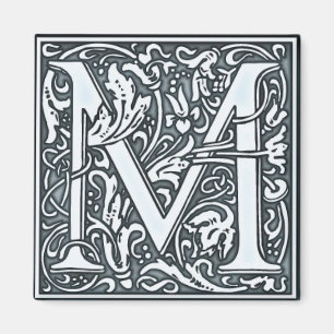 flourish silver monogram - M Magnet