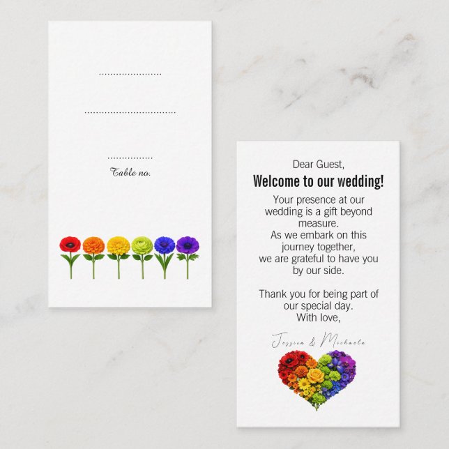 🌈 Flourish Together – Flat Double‑Sided  Place Card (Front/Back)