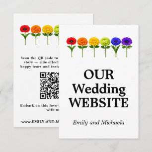 🌈 Flourish Together– QR Wedding Website Enclosure Card