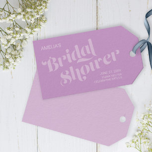 Flourish Typography Lavender Lilac Bridal Shower Gift Tags