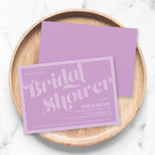 Flourish Typography Lavender Lilac Bridal Shower Invitation