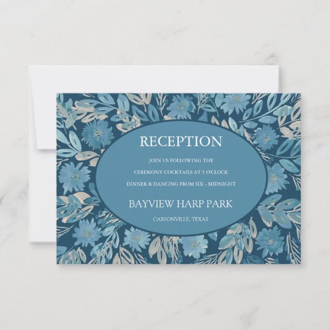 Flourish Watercolor Painting Reception Card (Front)