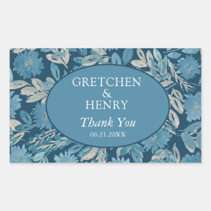 Flourish Watercolor Painting Save the Date Rectangular Sticker