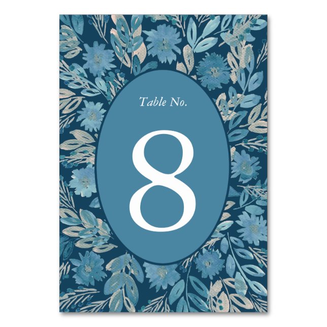 Flourish Watercolor Painting Table Number (Front)