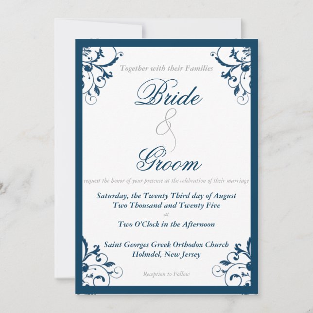 Flourish Wedding Invitation (Front)
