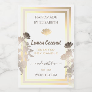 Flourish White and Gold Product Packaging Labels