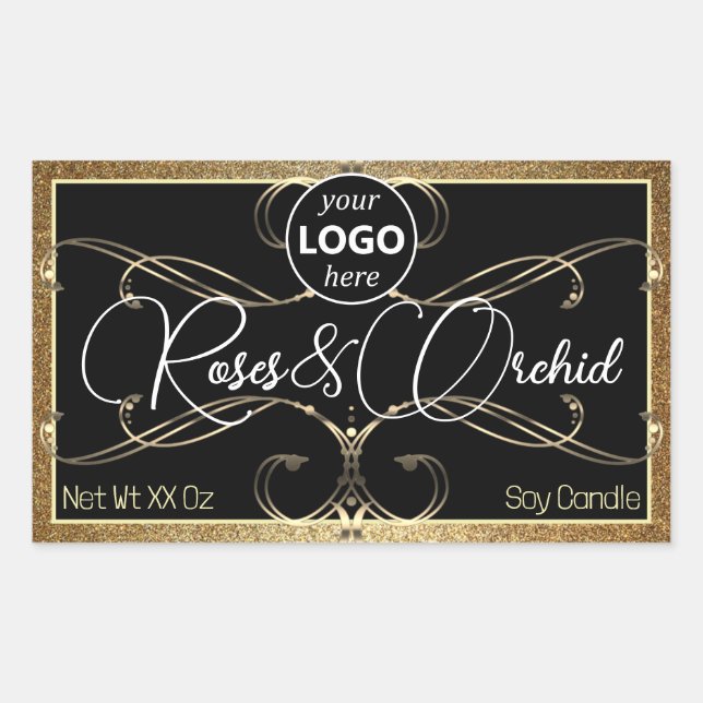 Flourish Yellow Gold Product Labels Logo Rectangle (Front)