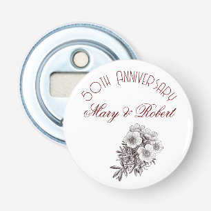 Flourished 50th anniversary - personalised bottle opener