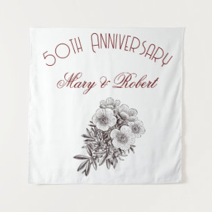 Flourished 50th anniversary - personalised  tapestry