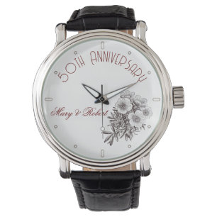 Flourished 50th anniversary - personalised watch