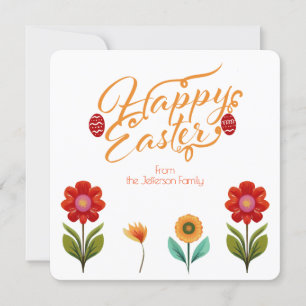 Flourished Boho Calligraphy Personalised Easter  Card