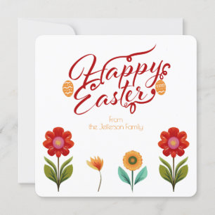 Flourished Boho Calligraphy Personalised Easter  Card
