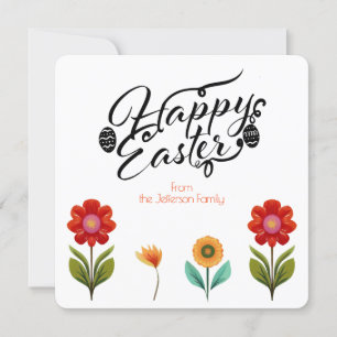 Flourished Boho Calligraphy Personalised Easter  Card