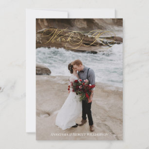 Flourished Calligraphy Wedding Thank You Card