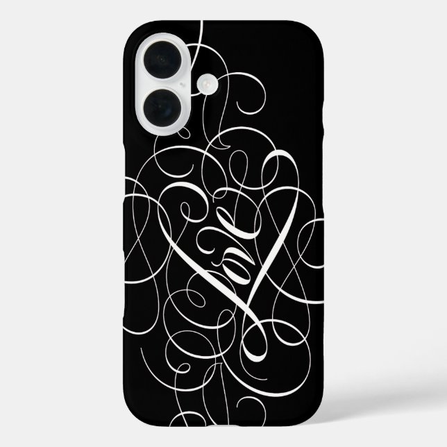 Flourished Love Calligraphy Lettering Secret Heart Case-Mate iPhone Case (Back)