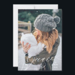 Flourished Peace Overlay Holiday Card<br><div class="desc">This card was designed as a holiday wish for peace in a simple,  elegant overlay to showcase a beautiful family photo.  The backer can also be customised to show an additional family photo with a custom colour background in place of the stripe default.</div>