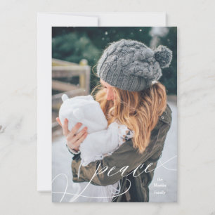 Flourished Peace Overlay Holiday Card