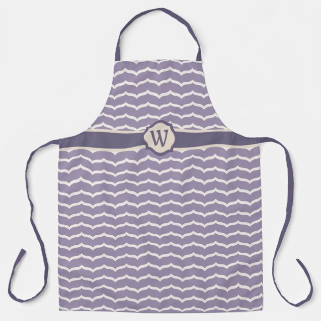 Flourished Zigzag All-Over Print Apron (Front)