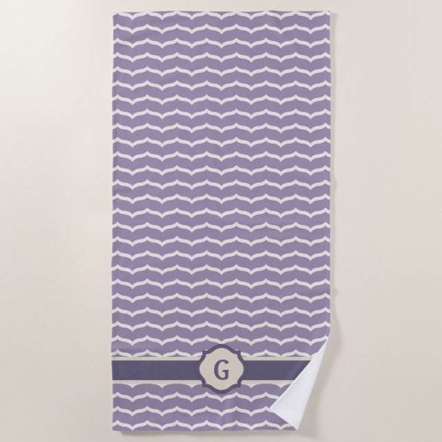 Flourished Zigzag Beach Towel (Front)