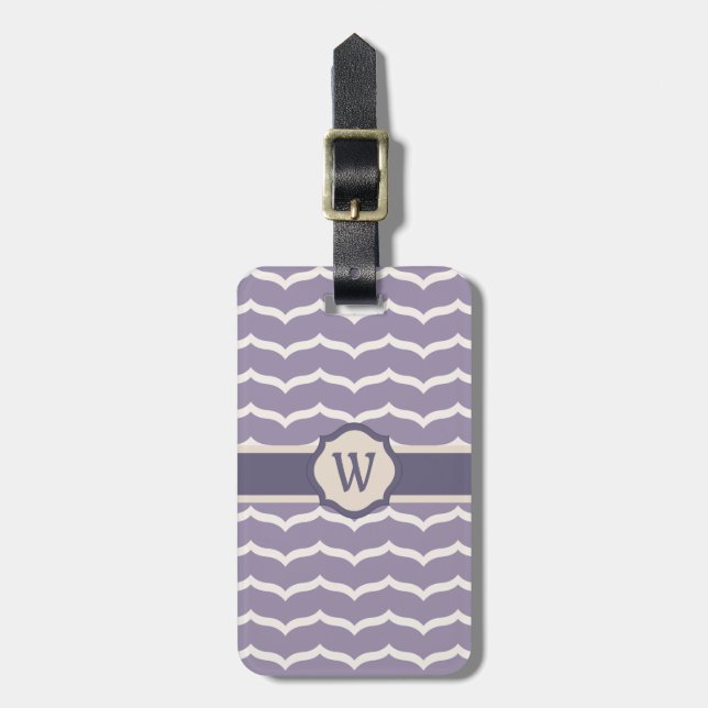 Flourished Zigzag Luggage Tag (Front Vertical)