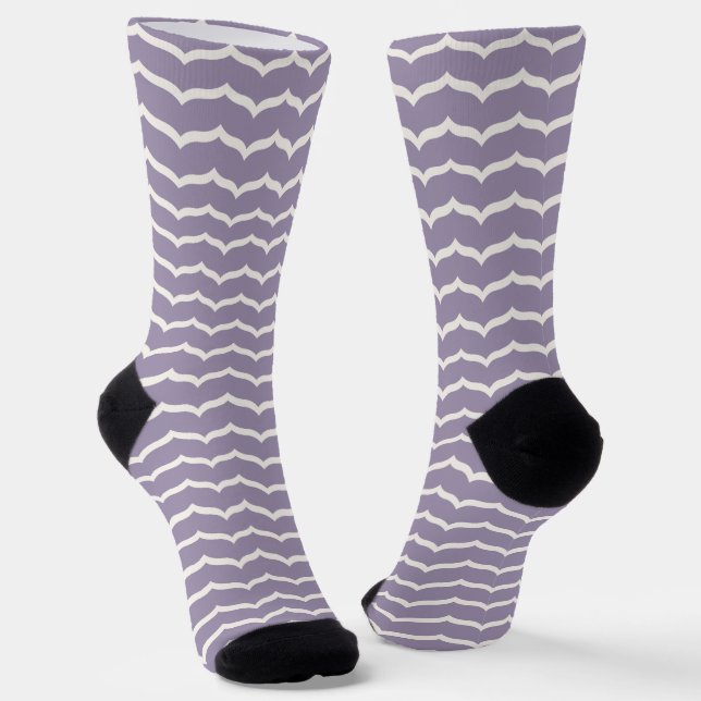 Flourished Zigzag Socks (Angled)