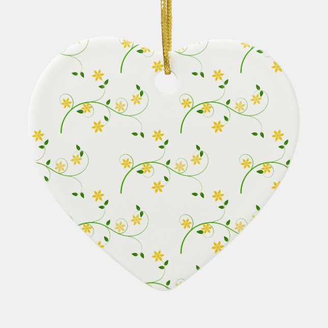 Flourishes and Flowers Ceramic Tree Decoration (Front)