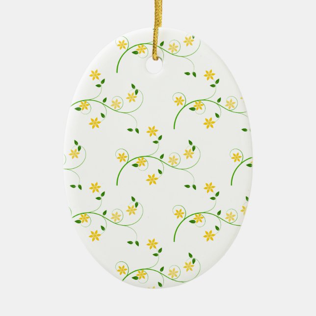 Flourishes and Flowers Ceramic Tree Decoration (Front)