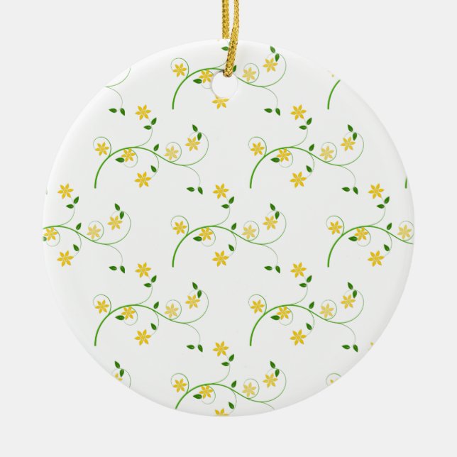 Flourishes and Flowers Ceramic Tree Decoration (Front)
