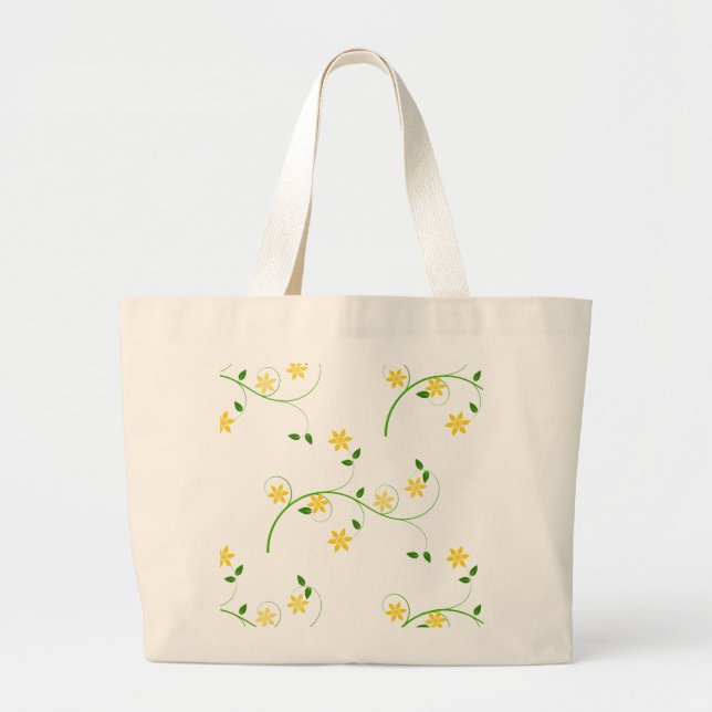 Flourishes and Flowers Large Tote Bag (Front)