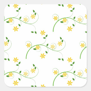 Flourishes and Flowers Square Sticker