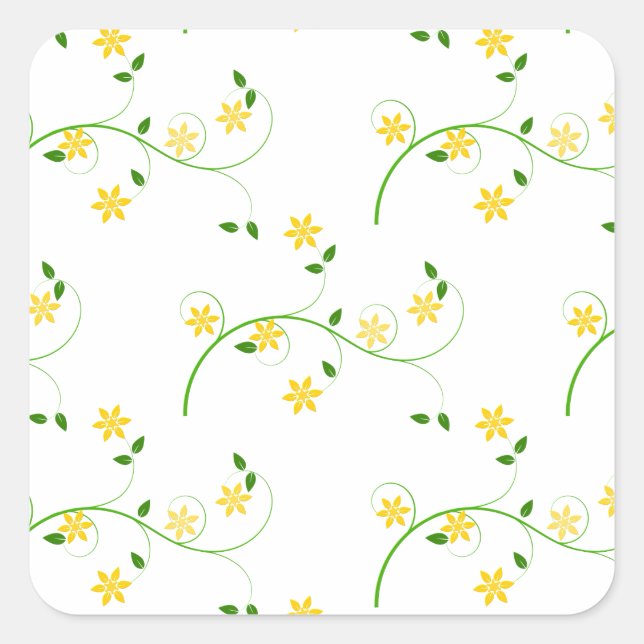 Flourishes and Flowers Square Sticker (Front)