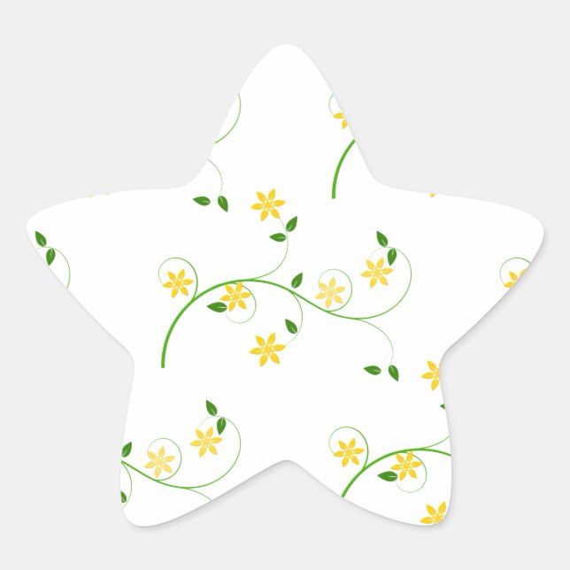 Flourishes and Flowers Star Sticker (Front)