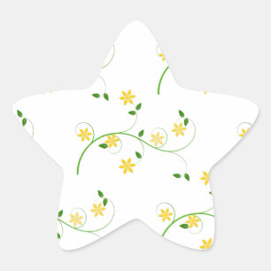 Flourishes and Flowers Star Sticker
